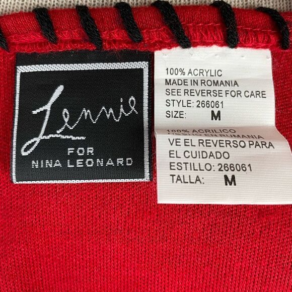 Lennie for Nina Leonard Red and Black Cropped Vest Size M - Picture 6 of 6